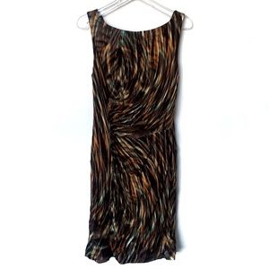 ESCADA Brown Multi-Color Sheath Dress - Size 38/8